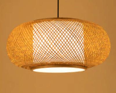 Lampe suspendue arrondie sophistiquée en rotin