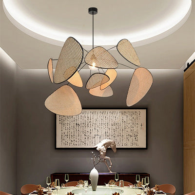 Lustre en rotin et bambou au design moderne