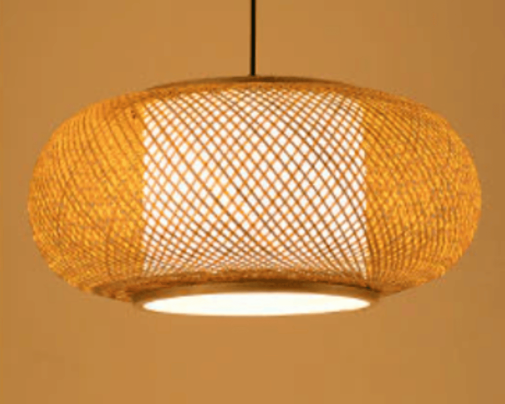 Lampe suspendue arrondie sophistiquée en rotin