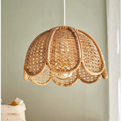 Suspension Rotin Vintage et Décorative